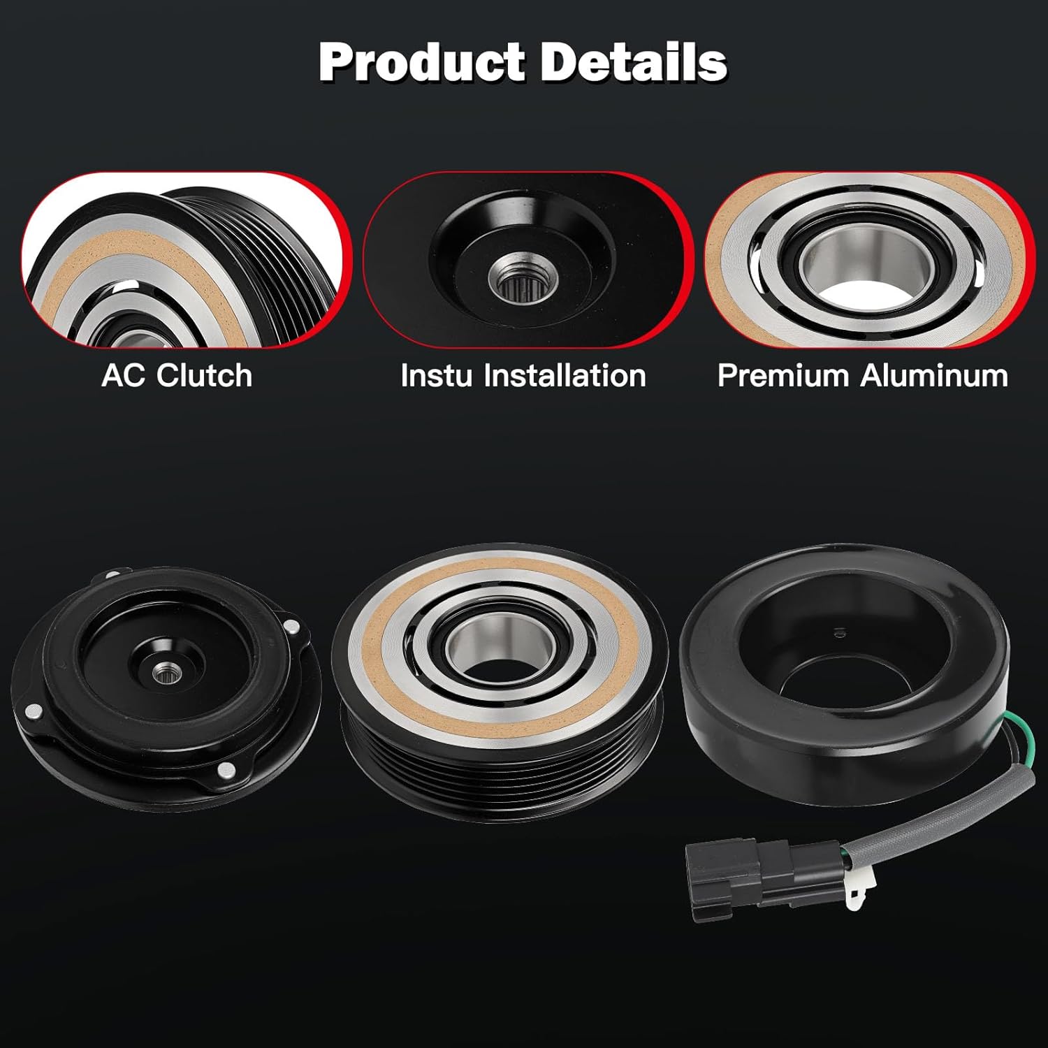 cciyu AC Clutch Fit for Ford Explorer 3.5L 2011-2019 Fit for Ford Police Interceptor Utility 3.7L 2013-2015 Replaces AC Compressor Clutch for Car 6 Grooves