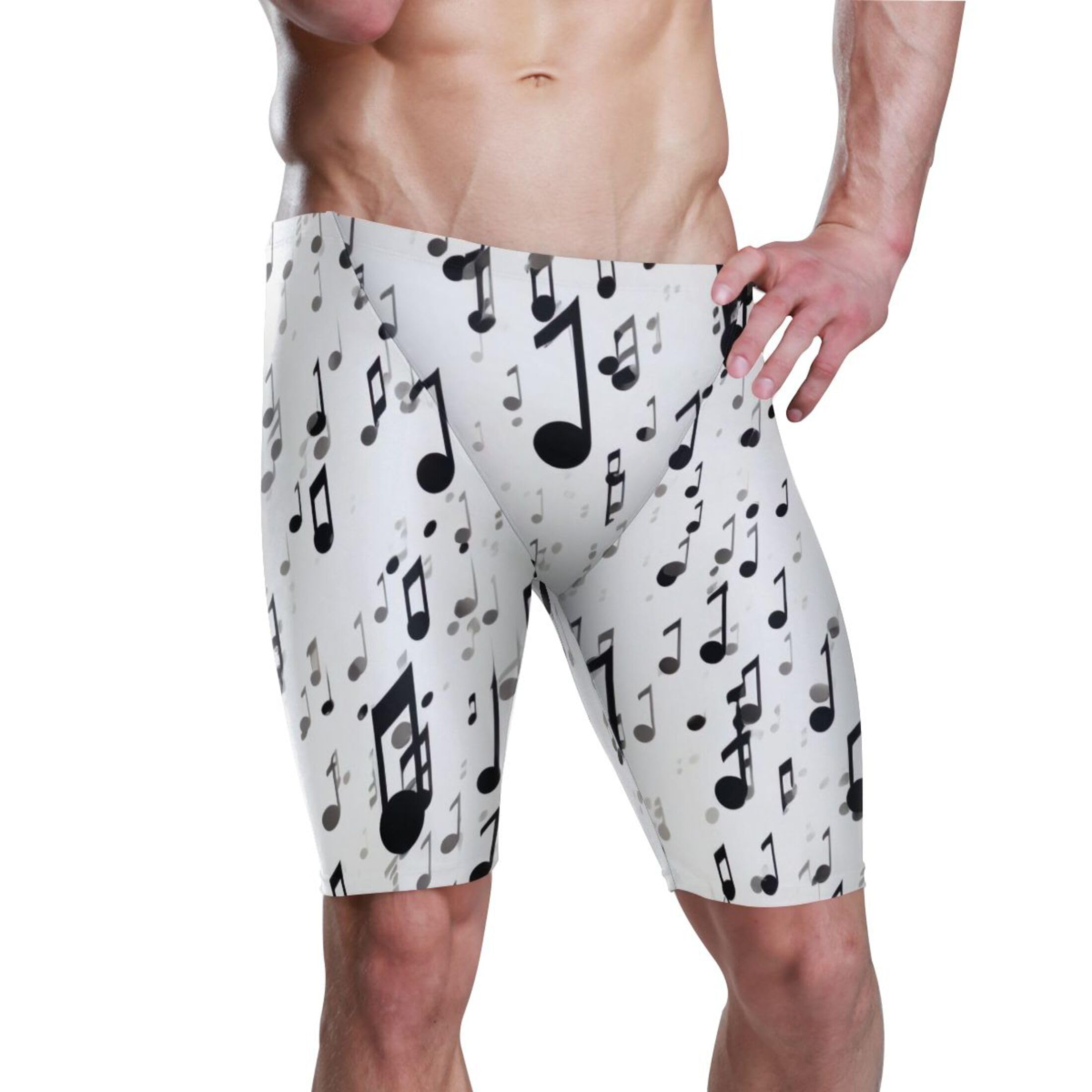 Music Note Men's Swim Jammers Racing & Training Swimsuit Fast, Flexible,Comfortable XXXL B0402133