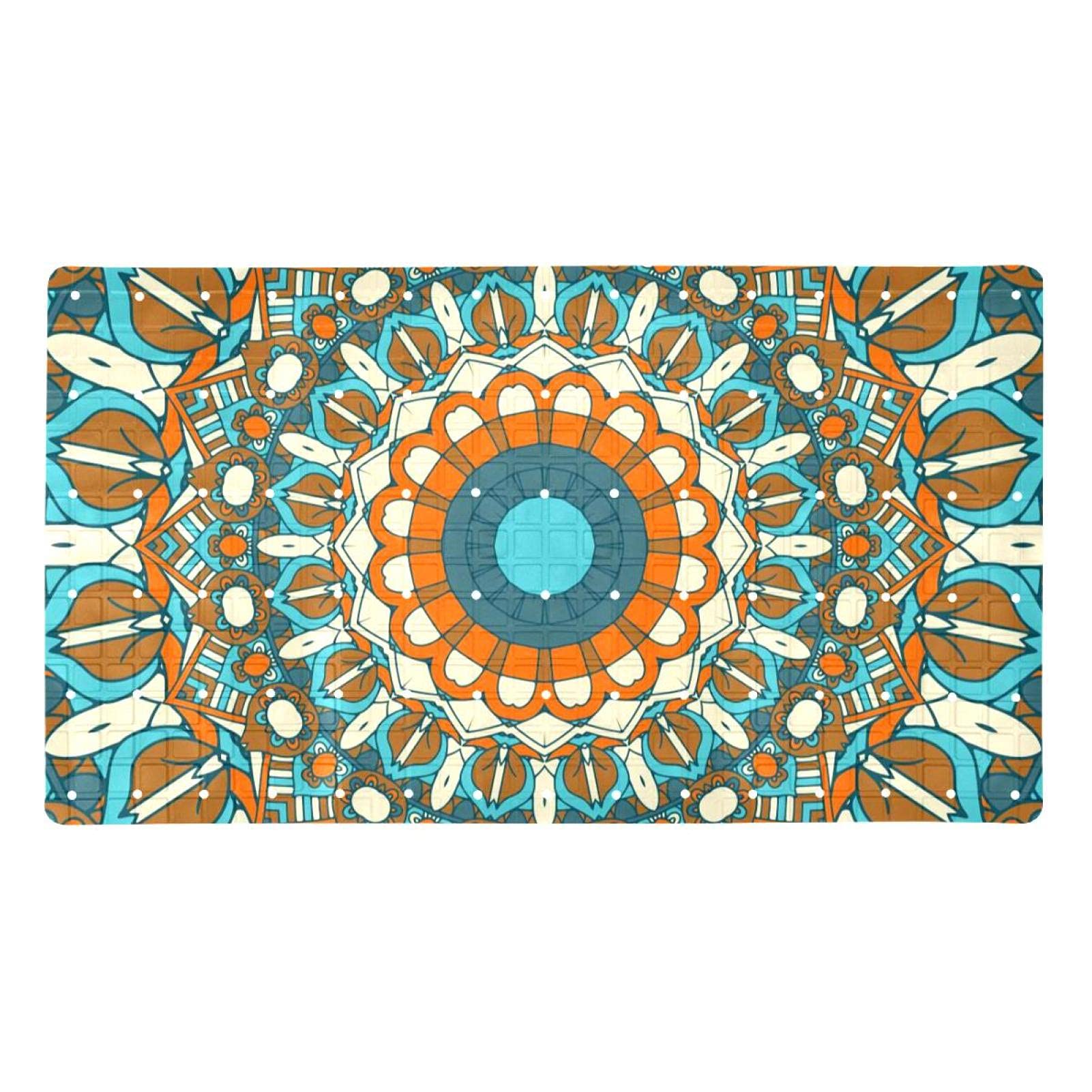 Tapis de bain antidérapant Vintage Flourish sécurisé avec ventouses pour douche