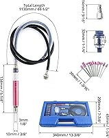 Vista 6 de QWORK Air Micro Grinder, 2 juegos de mini lápiz de 1/8 pulgadas, herramienta de corte neumática para lápiz, 65000 RPM velocidad libre