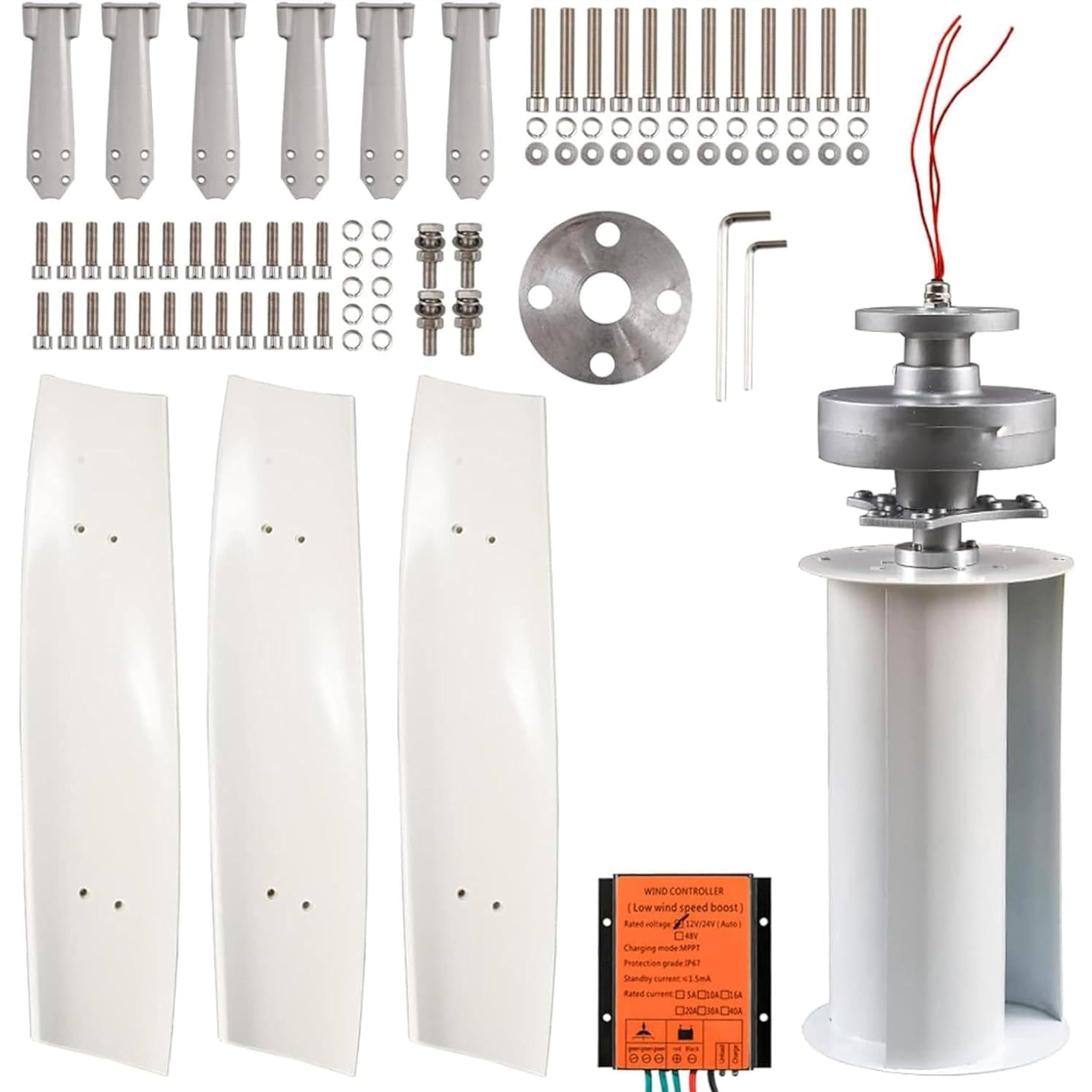 Kit generatore di turbina eolica verticale 3000 W, trifase AC 12 V 24 V 48 V 220 V con controller MPPT per soluzioni energetiche domestiche e industriali