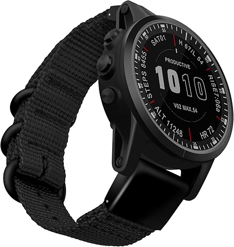 Correa de reloj de nailon de 0.866 in, compatible con Garmin Fenix 7 ProFenix 55 PlusFenix 66 proDescent G1InstinctForerunner 935