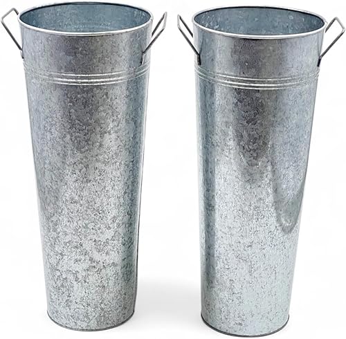 Miniatura 9 de Florero galvanizado de 15 pulgadas de altura Hosleys Ideal para arreglos de flores secas decorativas en el hogar como regalo de bodas salones de Spa