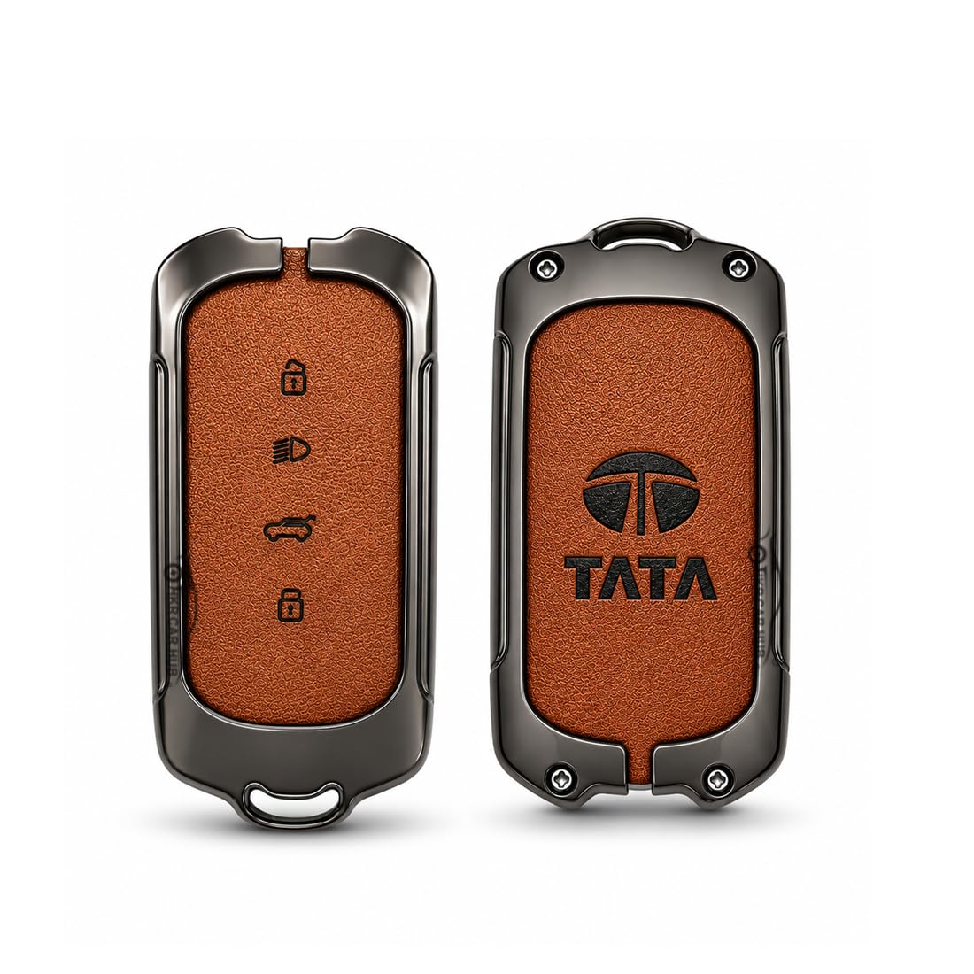 HKR Premium Metal Leather Car Key Cover | Luxury Full Protection Key Case | Shockproof Scratch-Resistant Compatible with TATA Curvv | Sierra 4 Button Smart Key Cover Pack of 1 Set-image-34