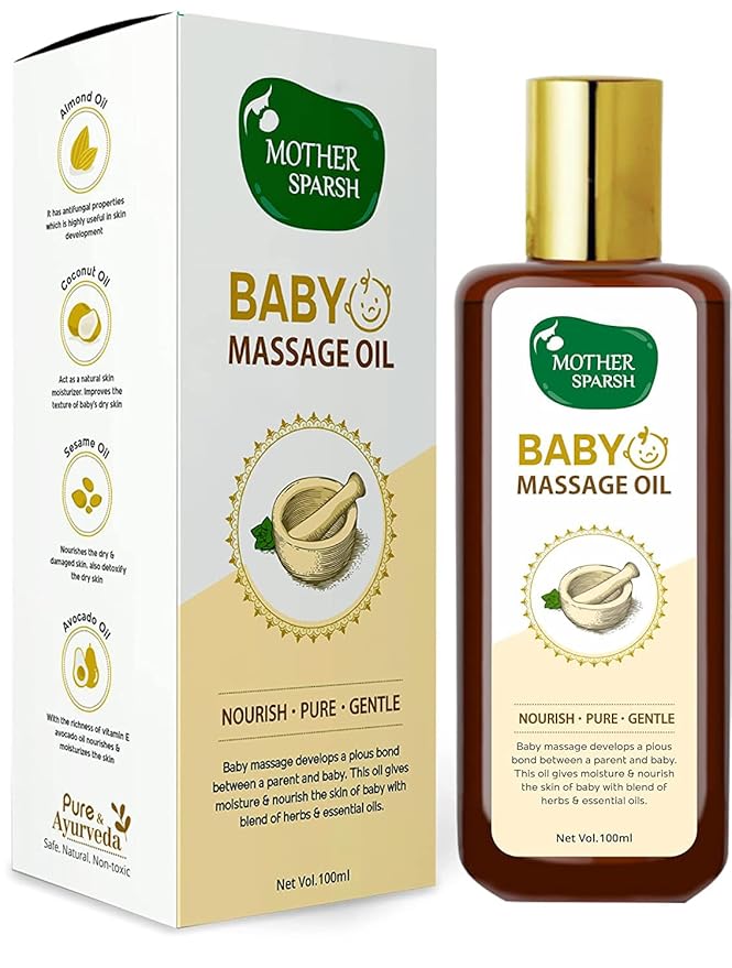 Mother Sparsh Ayurvedic Baby Massage Oil, 18 Herbal