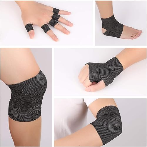 Miniatura 6 de Vendaje autoadhesivo transpirable y cohesivo para lesiones deportivas, muñecas, esguinces de tobillo (negro, 3 pulgadas (paquete de 8))