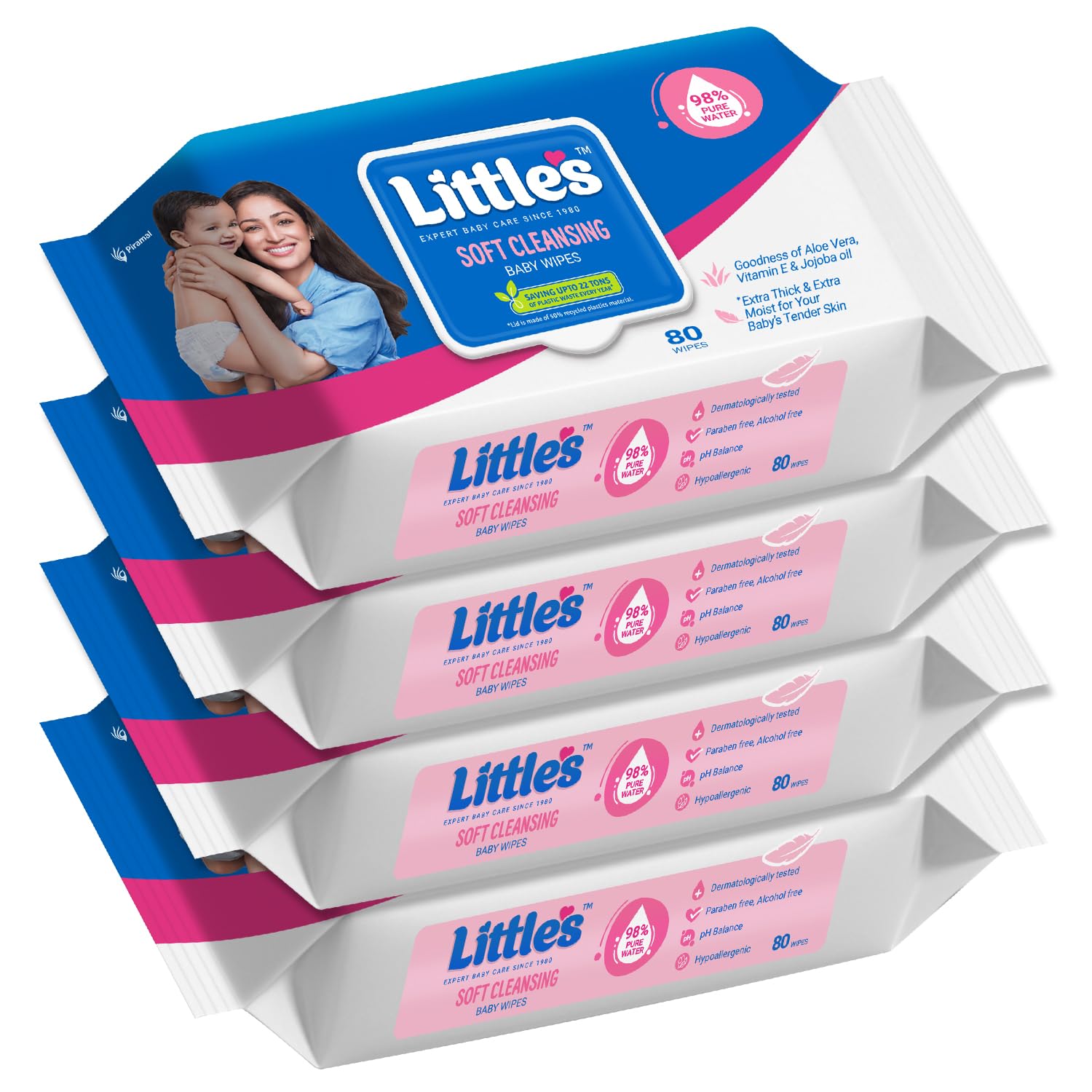 Little's Soft Cleansing Baby Wipes with Lid | 80 Wipes x Pack of 24-320 Wipes | Extra Thick & Moist Wet Wipes for Baby's | Prevents Rashes & Redness with Goodness of Aloe Vera, Vitamin E & Jojoba Oil-picture-27