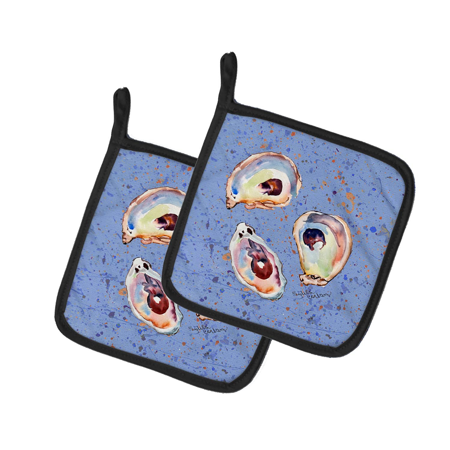 Par de soportes para ollas Oyster 8456PTHD resistentes de tela multicolor para tu mesa