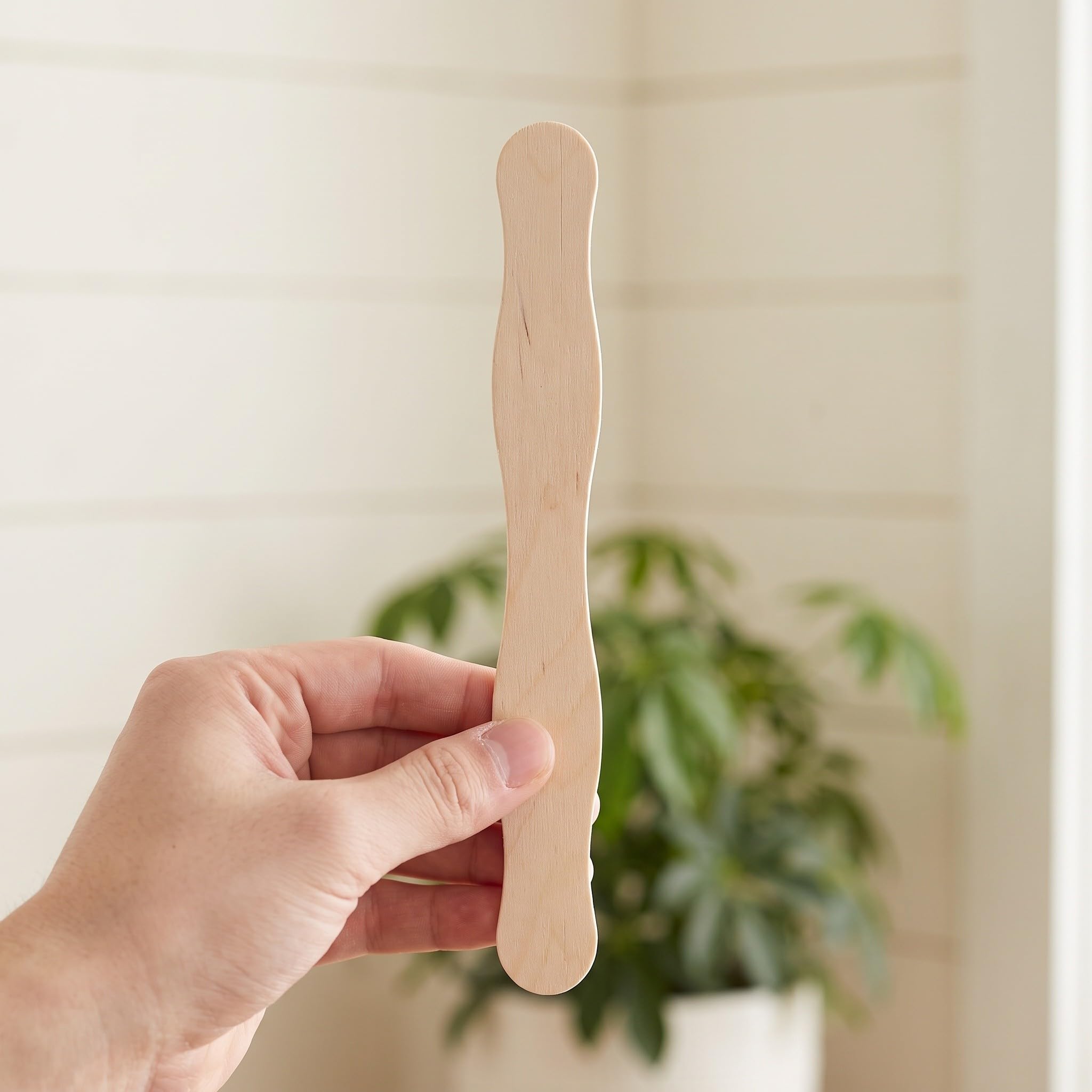 Lurrose 200 palitos ondulados para helados, 8 pulgadas. | Palitos de madera para programas de boda, mezcla de pintura para proyectos de bricolaje, materiales para maquetas y manualida