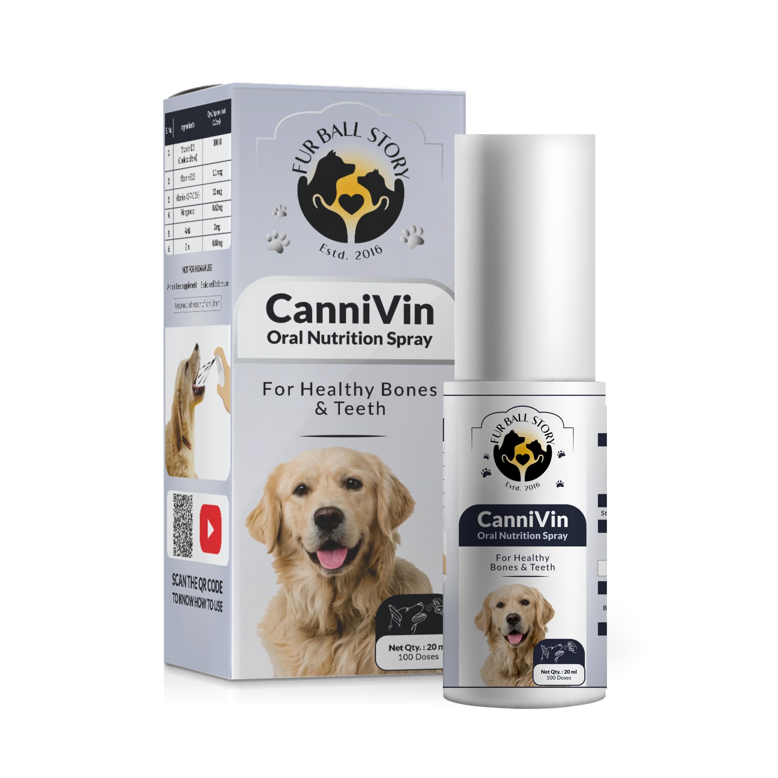 Fur Ball Story CanniVin Oral Nutritional Spray- for Healthy Bones and Teeths - 20ml (B0BT7SGGH5) Amazon Price History, Amazon Price Tracker