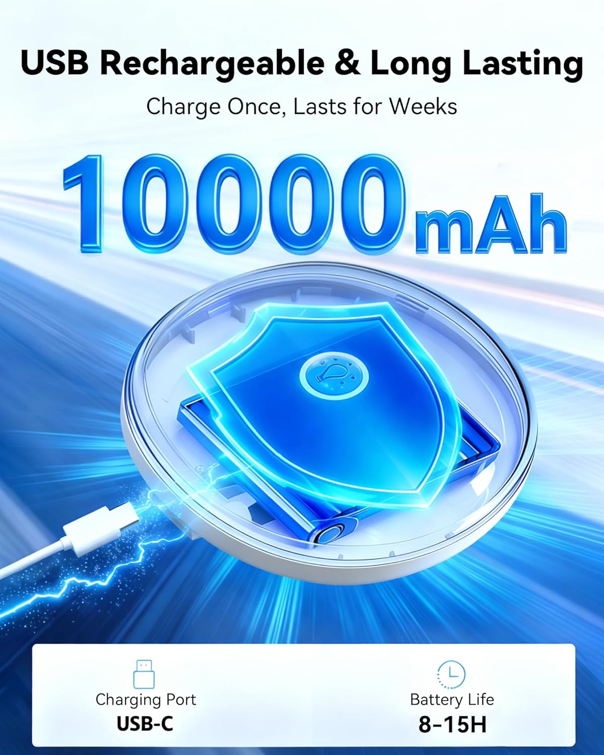 IP65 Waterproof Rechargeable Shower Light - 6″ 300LM Bright, 16 Colors Bathroom Mood Lighting with Touch & Remote, Magnetic Wireless Ceiling/Wall Light for Inside Shower/Bathtub - Image 6