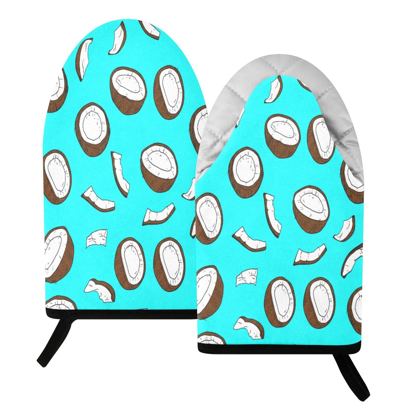 BURSTDDY Cartoon Coconut Oven Mitt,Heat Resistant Kitchen Mitts for Cooking