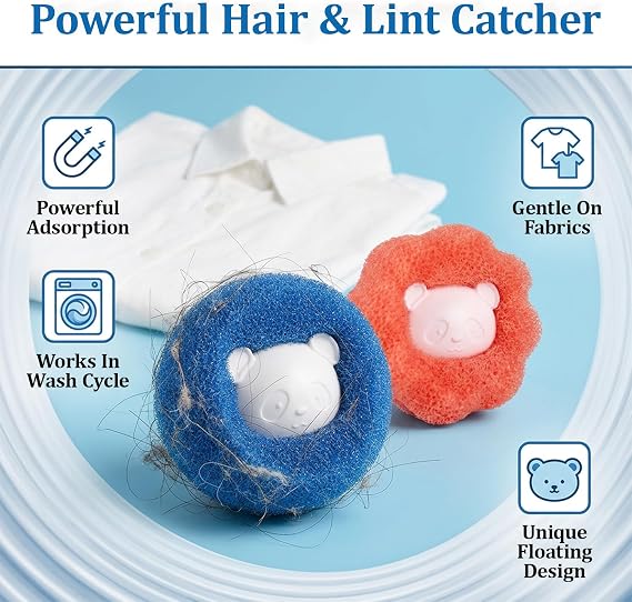 Pet Hair Remover for Laundry 12 Pack, Washing Machine Hair Catcher & Reusable Dryer Balls, Anti Static Laundry Balls for Dog & Cat Hair, Lint Remover for Clothes Bedding