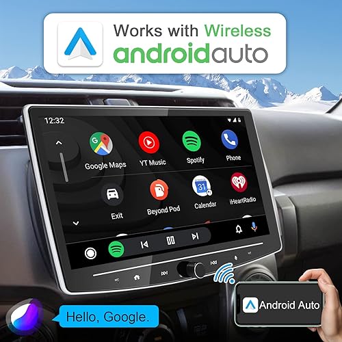Miniatura 4 de Estéreo de coche doble DIN inalámbrico CarPlay Android Auto 2G+32G desmontable 10 pulgadas pantalla táctil Android radio coche Bluetooth AM FM