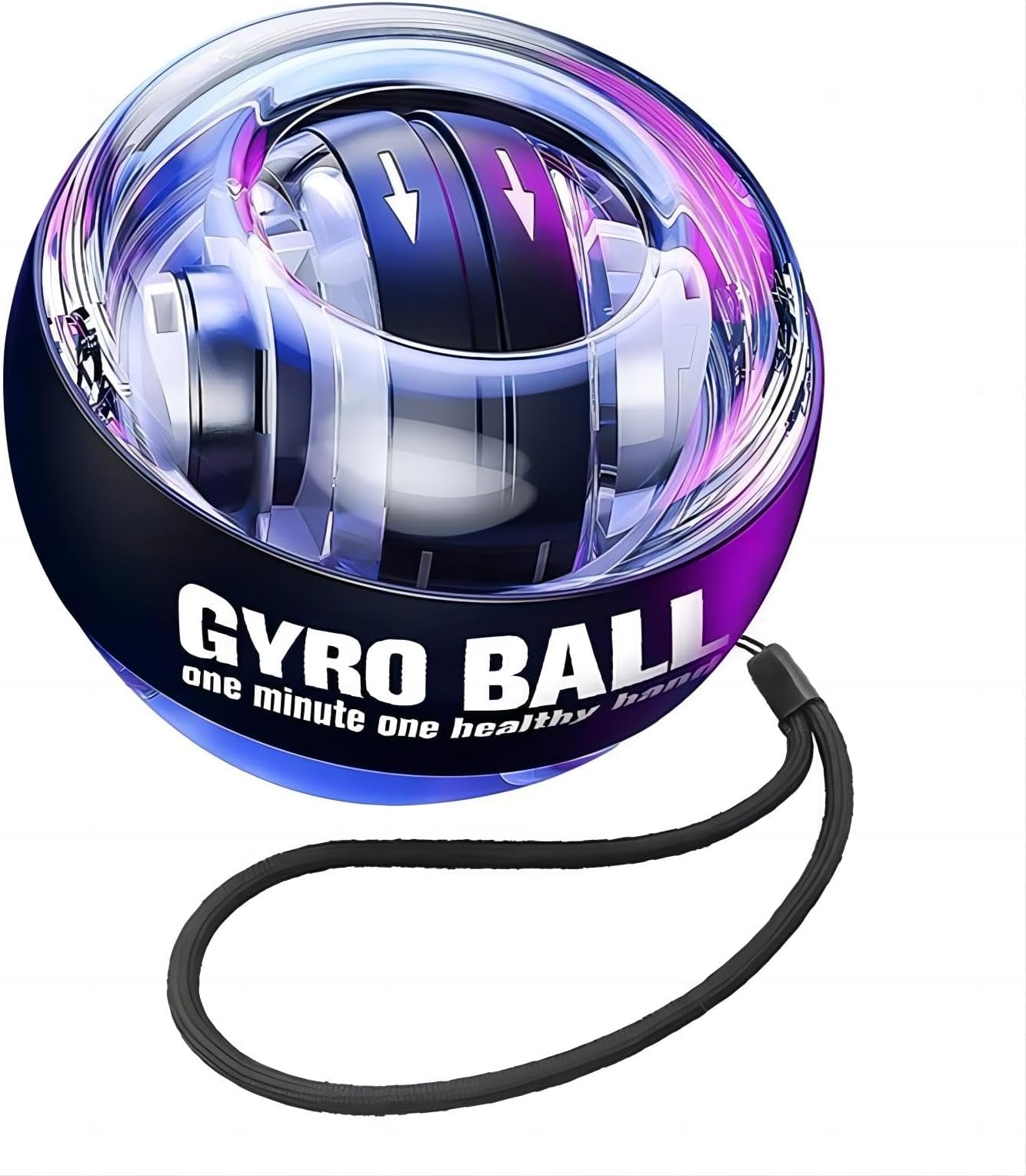 COOLBABY Wrist Trainer Ball LED Auto-Start Wrist Strengthener Gyroscopic Forearm Exerciser Gyro Ball for Strengthen Arms, Fingers, Wrist Bones, and Muscles (Black)