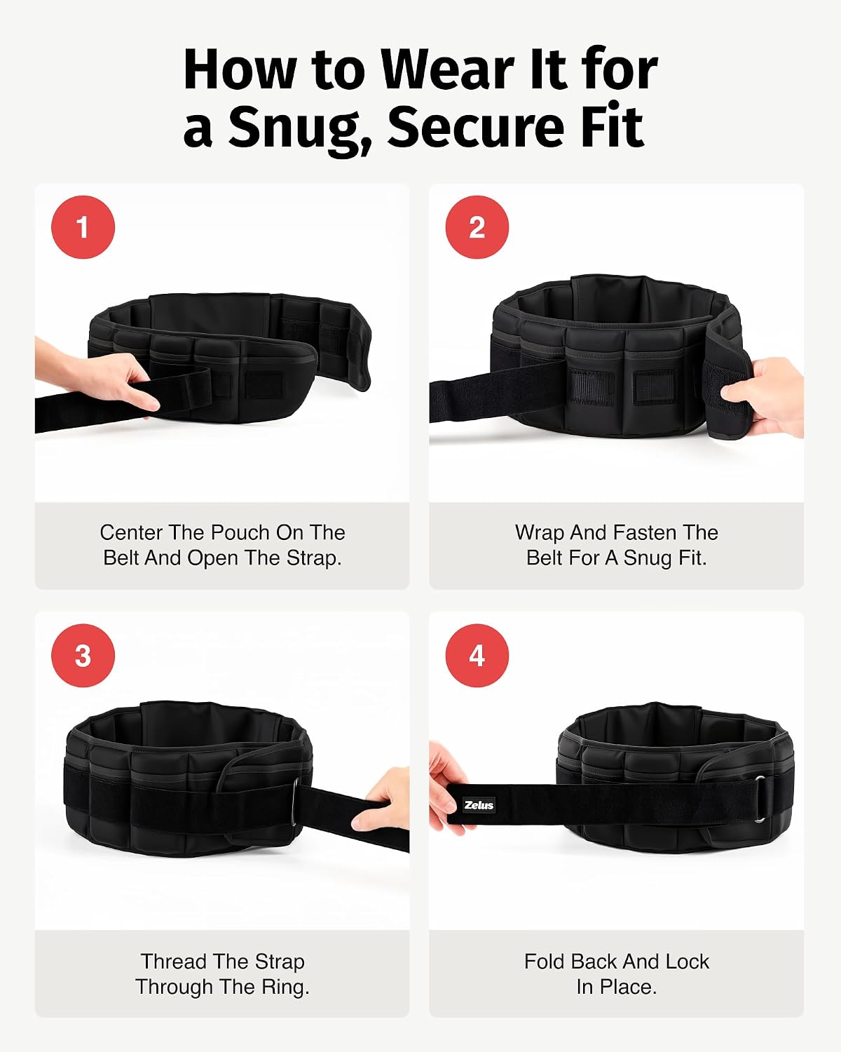 ZELUS Weighted Belt for Women Men, 6/8/10lb Z-Fit Adjustable Weighted Belt image 5