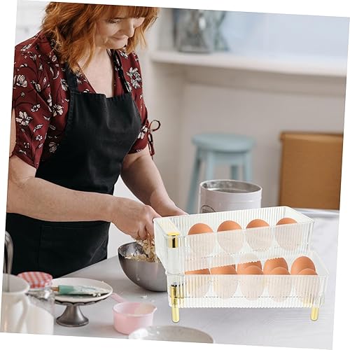 Miniatura 2 de DOITOOL Bandeja de almacenamiento de huevos de plástico para nevera, congelador, bandejas de plástico para servir bandejas de almacenamiento de
