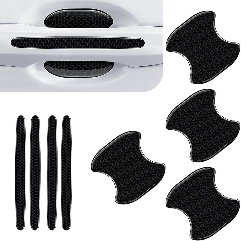 Protetor de Maçaneta e Aplique para Concha da Porta MLY em Plástico Preto Texturizado – Kit com 8 Unidades