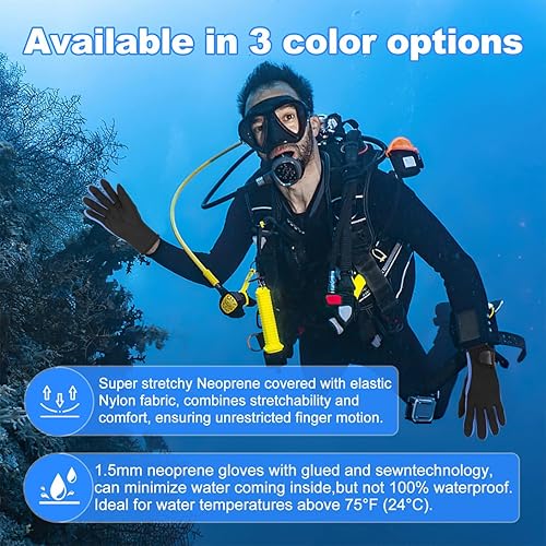 Miniatura 5 de Micosuza Guantes de buceo de cinco dedos de neopreno de 0.059 in