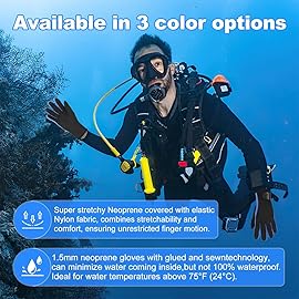Micosuza Neoprene 1.5mm Five Finger Dive Gloves Blue XX-Large