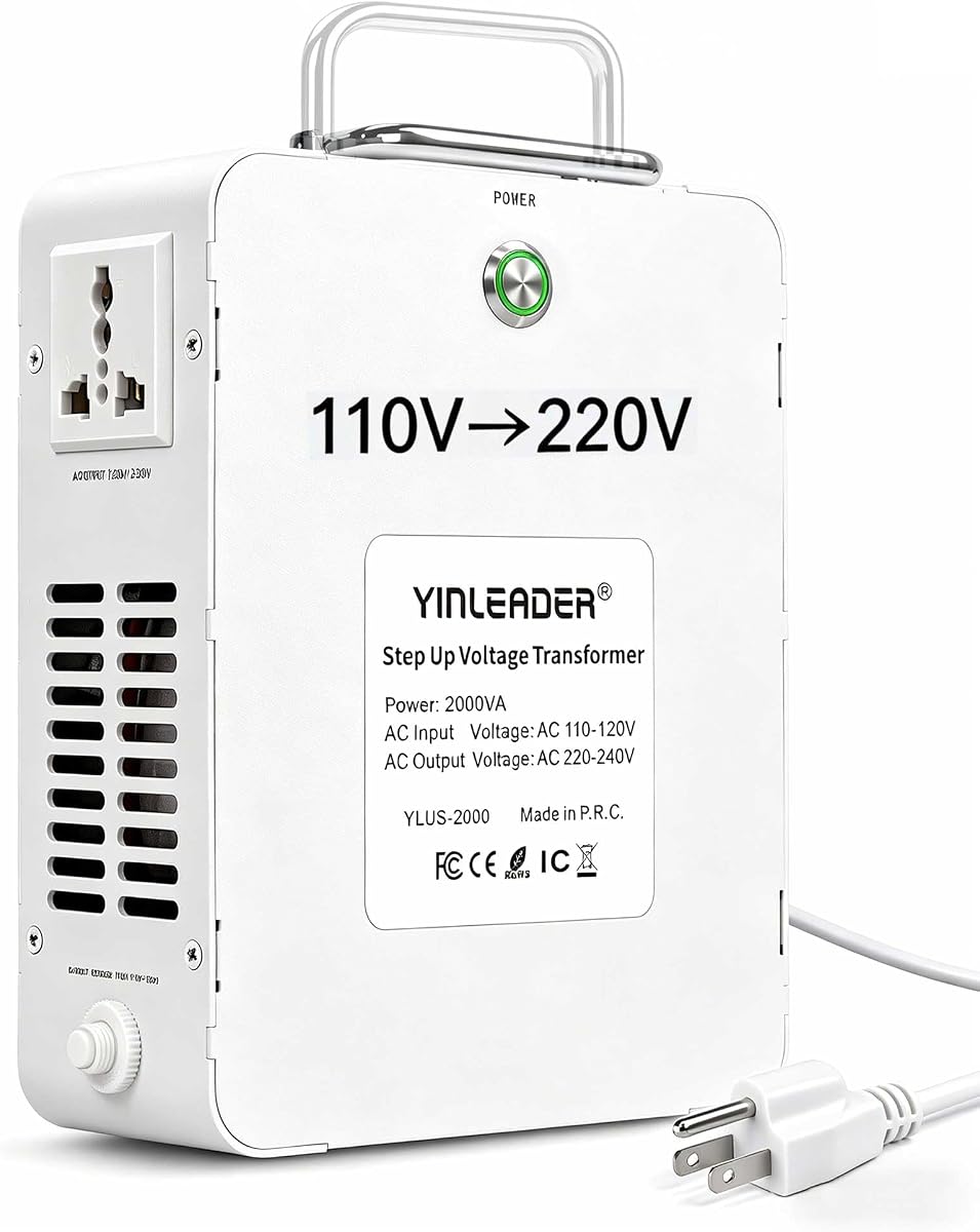Transformador elevador de 2000 W Convertidor de voltaje de 120 V a 240 V | 110v a 220v usando electrodomésticos asiáticos europeos de 220/230/240 voltios en EE. UU./CA/MX