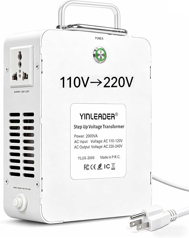 Transformador elevador de 2000 W Convertidor de voltaje de 120 V a 240 V | 110v a 220v usando electrodomésticos asiáticos europeos de 220/230/240 voltios en EE. UU./CA/MX