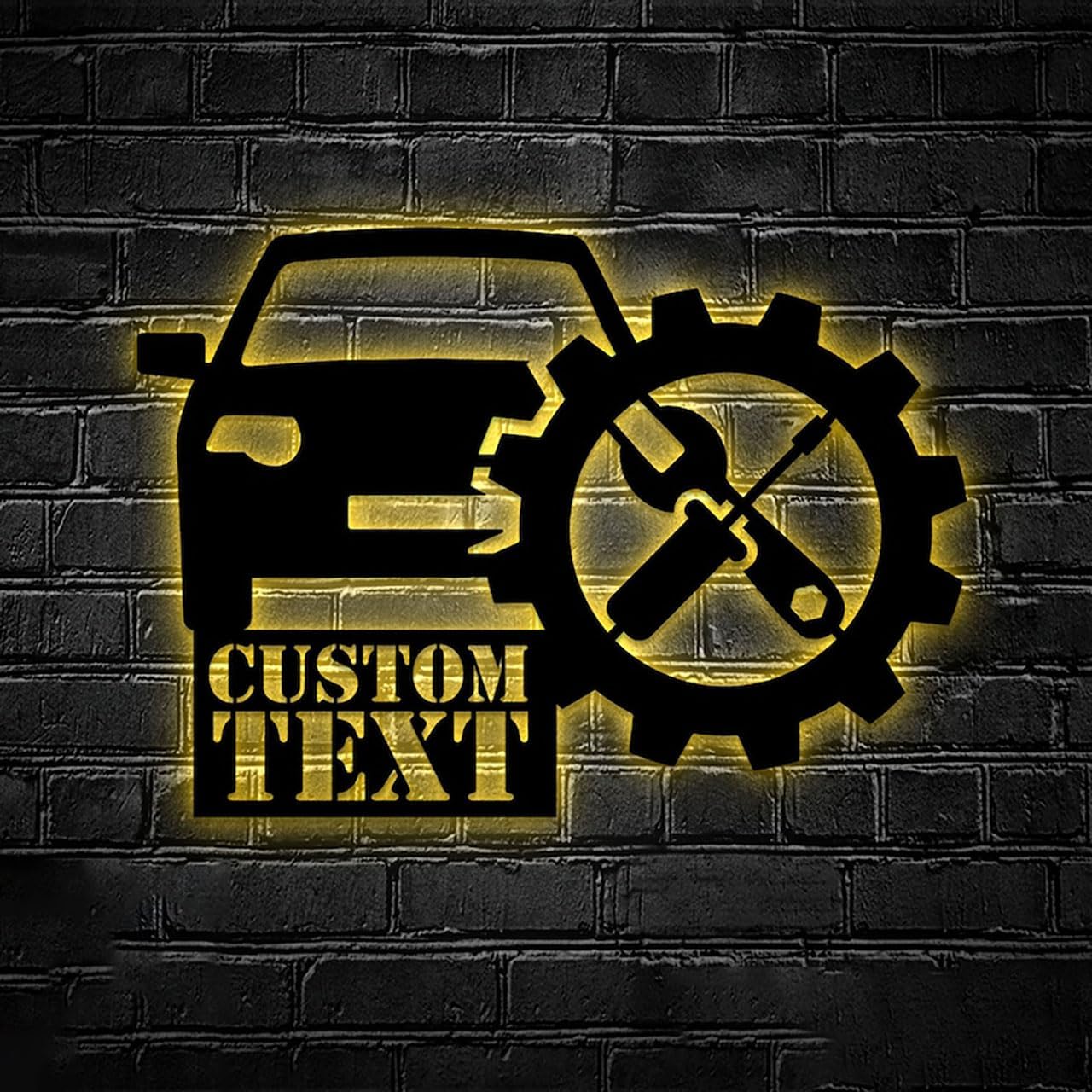Car Repair Personalized Garage LED Metal Wall Art