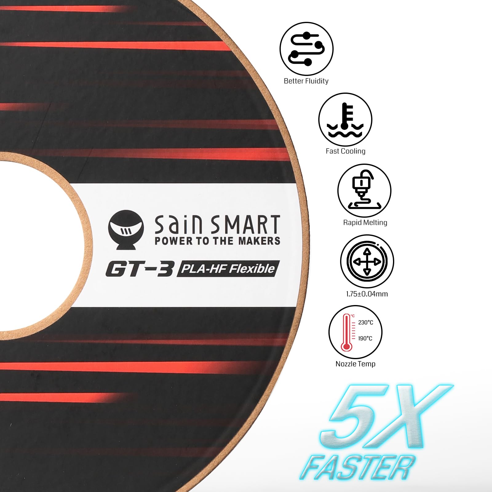 SainSmart PrintyGo Mini 3D-Drucker mit Flexibles PLA-Filament, 600 mm/s Auto-Leveling, 5"-Touchscreen, 1500+ Modelle, Kindersicher, Wi-Fi/App-Steuerung, Vormontiert