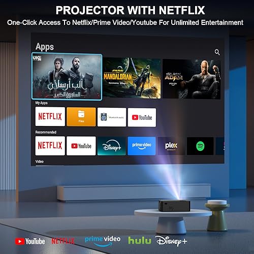 Miniatura 2 de Proyector con licencia de Netflix y aplicación integrada proyector inteligente con WiFi6 y Bluetooth5.2, enfoque automático AI y proyector de