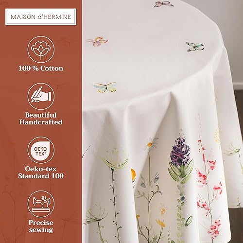 Miniatura 2 de Mantel Maison d' Hermine Faïence, 100 % de algodón, para cocina, comedor, decoración de mesa, fiestas, bodas, primavera y verano