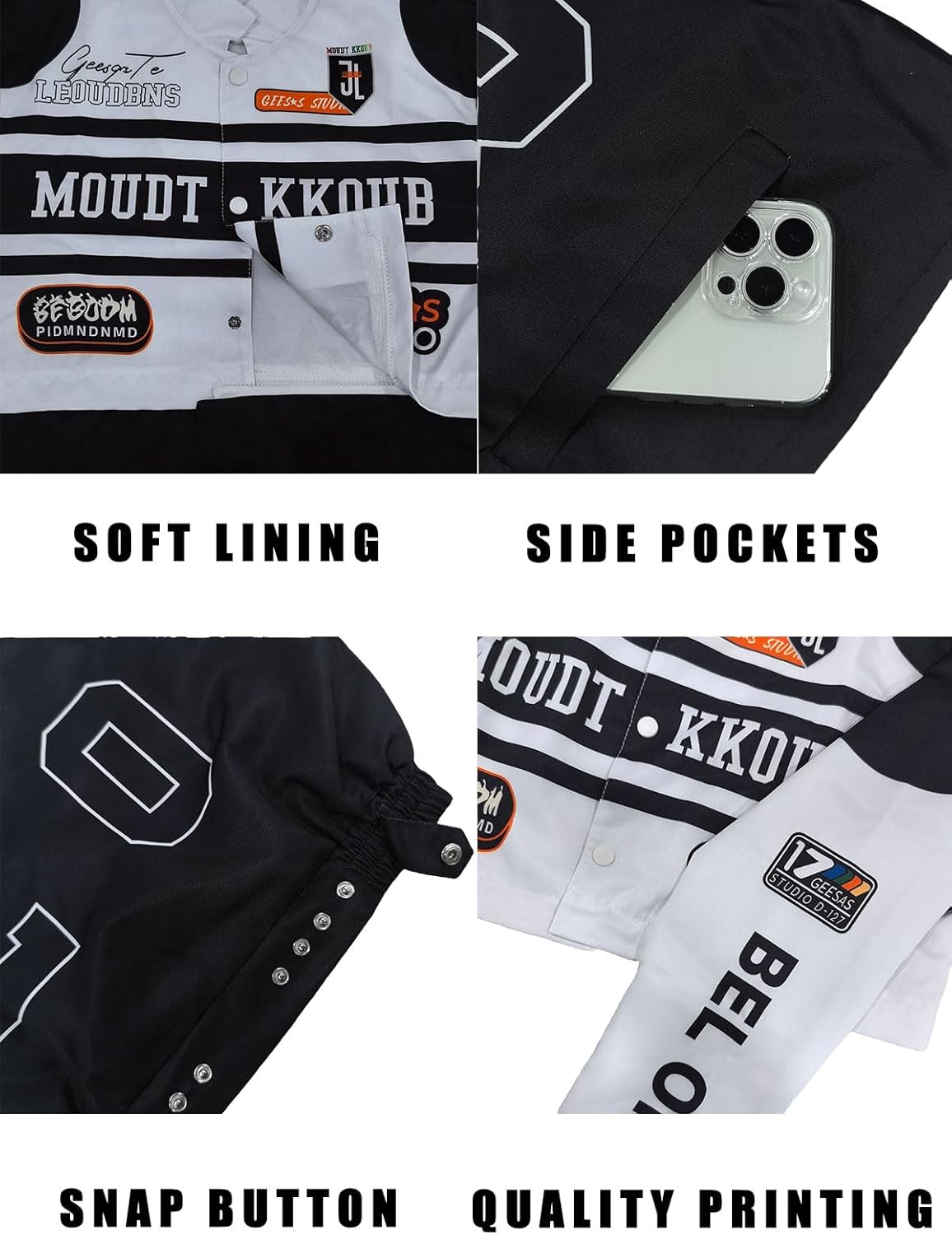 KANSOON Varsity Jacket Women Motorcycle Racer Detachable Letter Graphic Jackets Vintage Color Block Baseball Coat - Image 4