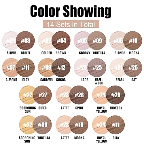 Miniatura 5 de FOCALLURE 2 unidades de barra de contorno en crema mineral, iluminador hidratante y bronceador, lápiz antiadherente para iluminar la cara y sombras,