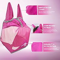 Vista 15 de Harrison Howard Máscara de mosca de caballo, media cara con orejas, color menta, talla pequeña