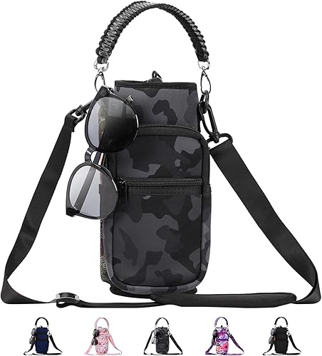 Miniatura 1 de AceTreker Bolsa de transporte para botella de agua de 32 onzas y 40 onzas, funda de neopreno para botella de agua con 4 bolsillos, soporte deportivo