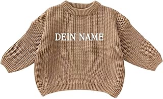 Personalised Baby Jumper with Name Embroidery 3 Months - 5 Years, Knitted Jumper Toddler Cotton Jumper Plain Winter Clothing Boys / Girls Knitted Sweatshirt Children Autumn Tops