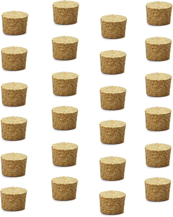 KAIAIWLUO Bottle Corks,24 PCS Cork Stopper Wood Corks Plugs Tapered