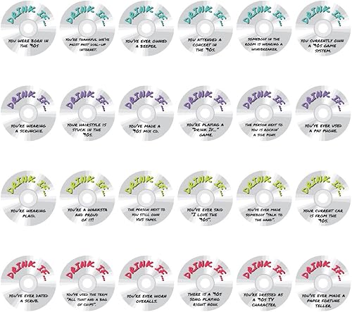 Miniatura 2 de Big Dot of Happiness Drink If 90s Throwback - Juego de cartas para beber  Entretenimiento de fiesta en forma de CD, 24 tarjetas de desafío retro,