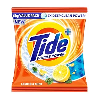 Tide Plus Detergent Washing Powder - 6kg Value Pack | Lemon & Mint Fragrance| 2X Deep Clean Power| World's No. 1 Detergent Brand