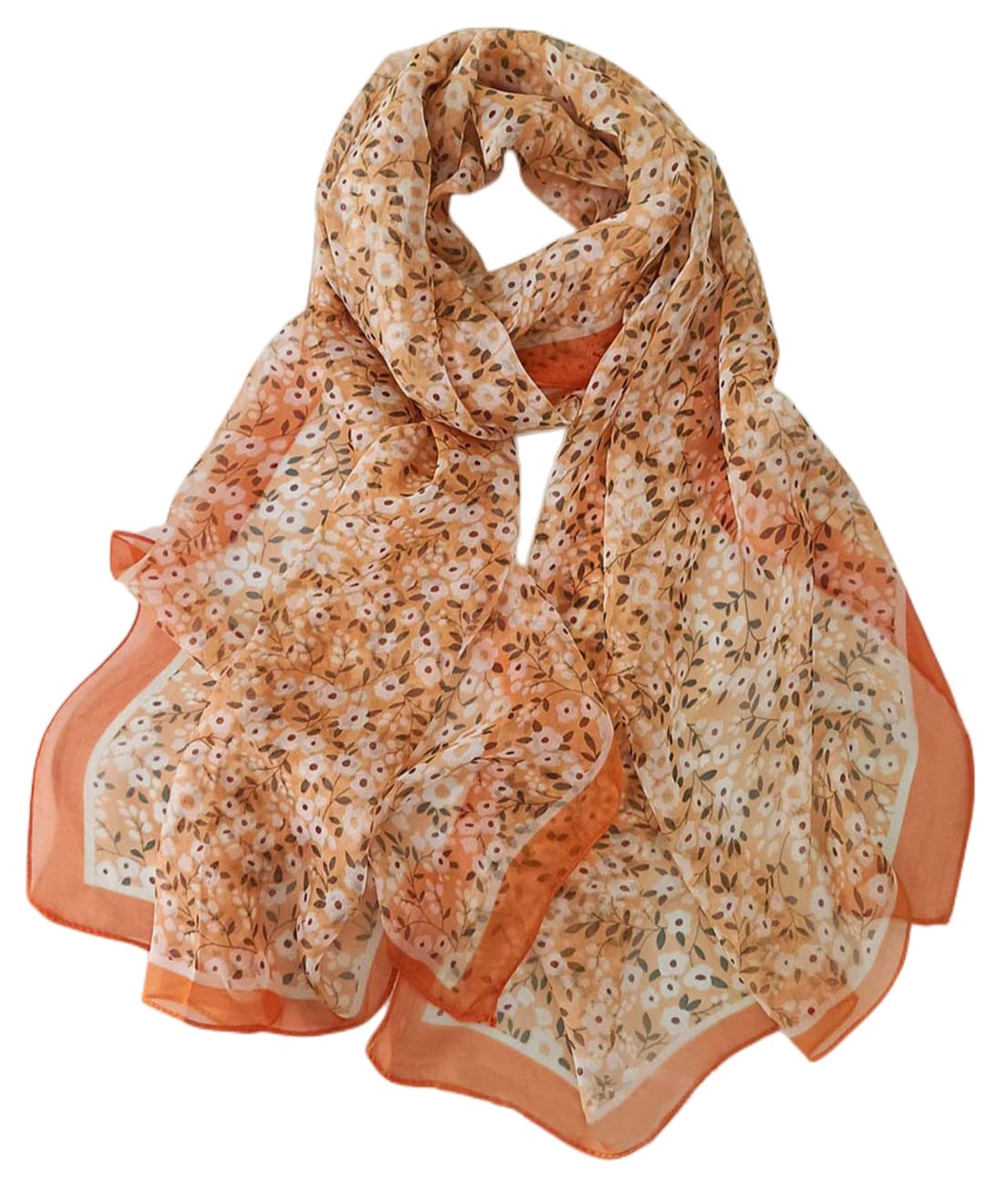 FAIRYGATEWomens Scarves Fashion Ladies Scarf Floral Print Scarves Long Soft Neck Shawl Wrap Stole for Summer Spring Winter 20A53