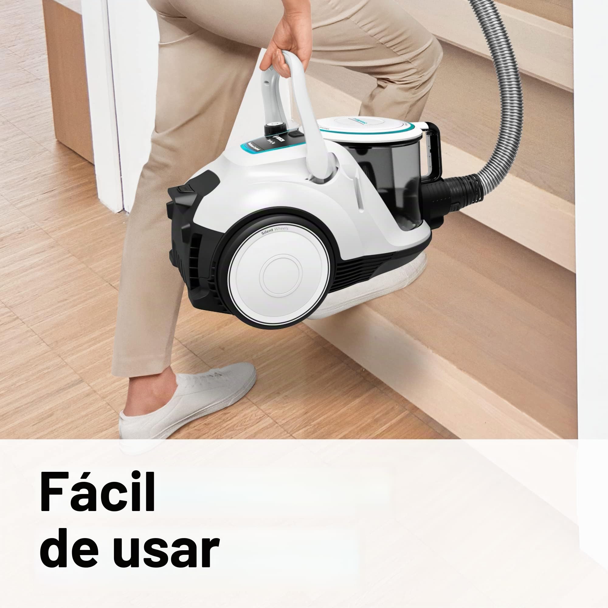 Bosch Aspiradora sin Bolsa Serie 6 BGC41XHYG - Aspiradora de Suelo Ideal para alérgicos - Filtro higiénico, 10 años de garantía del Motor, Boquilla de Suelo para parqué, Alfombra, Fuerte Potencia de