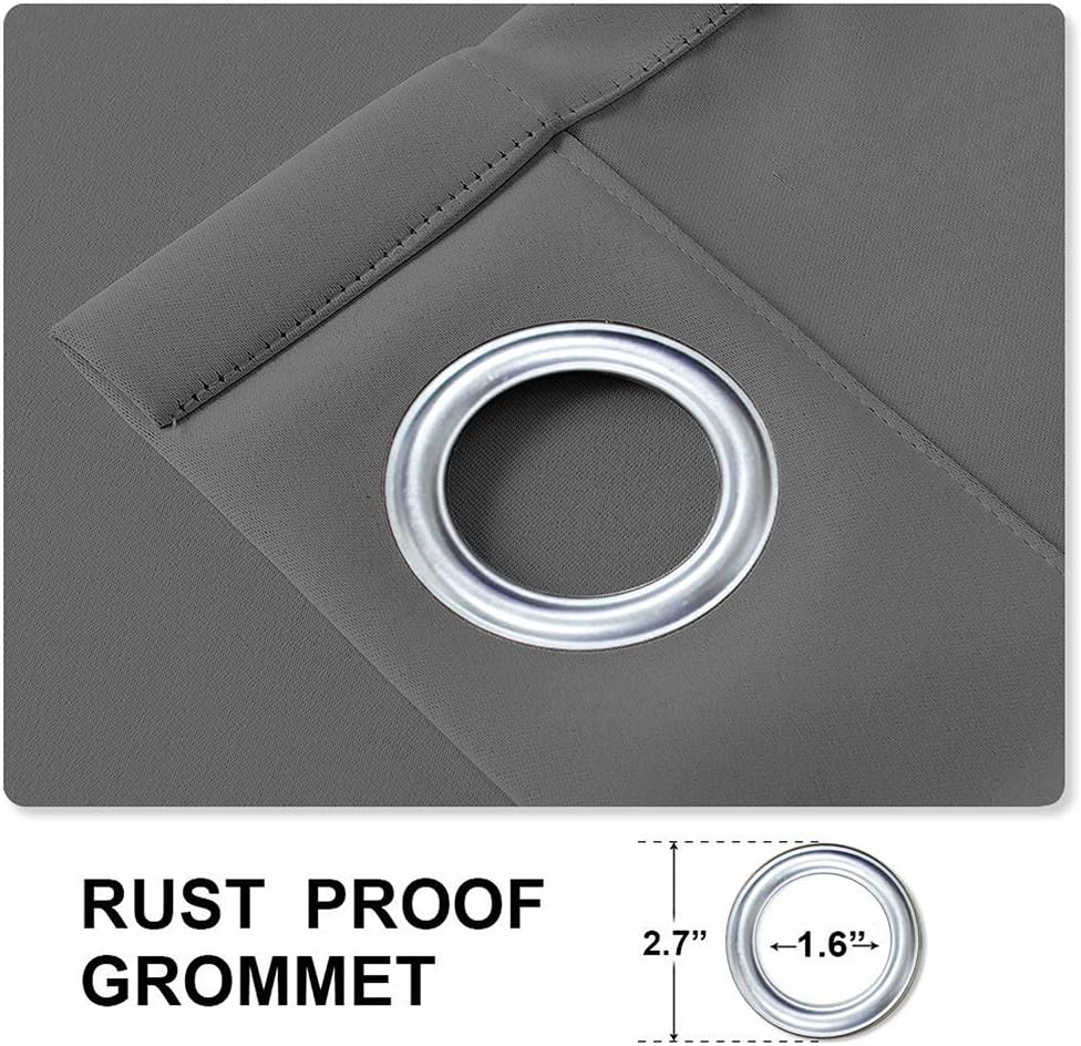 cololeaf Outdoor Curtain for Patio Waterproof Grommet Top Thermal Insulated Blackout Outdoor Curtain Drape, Porch, Gazebo, Pergola, Cabana, Dock, Beach Home - Grey 52W x 96L Inch (1 Panel)