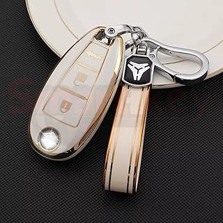 Generic Creamy Key Cover for Suzuki Smart Key - ABS & Silicon Material, White with Creamy Tone, Passenger Car Compatible