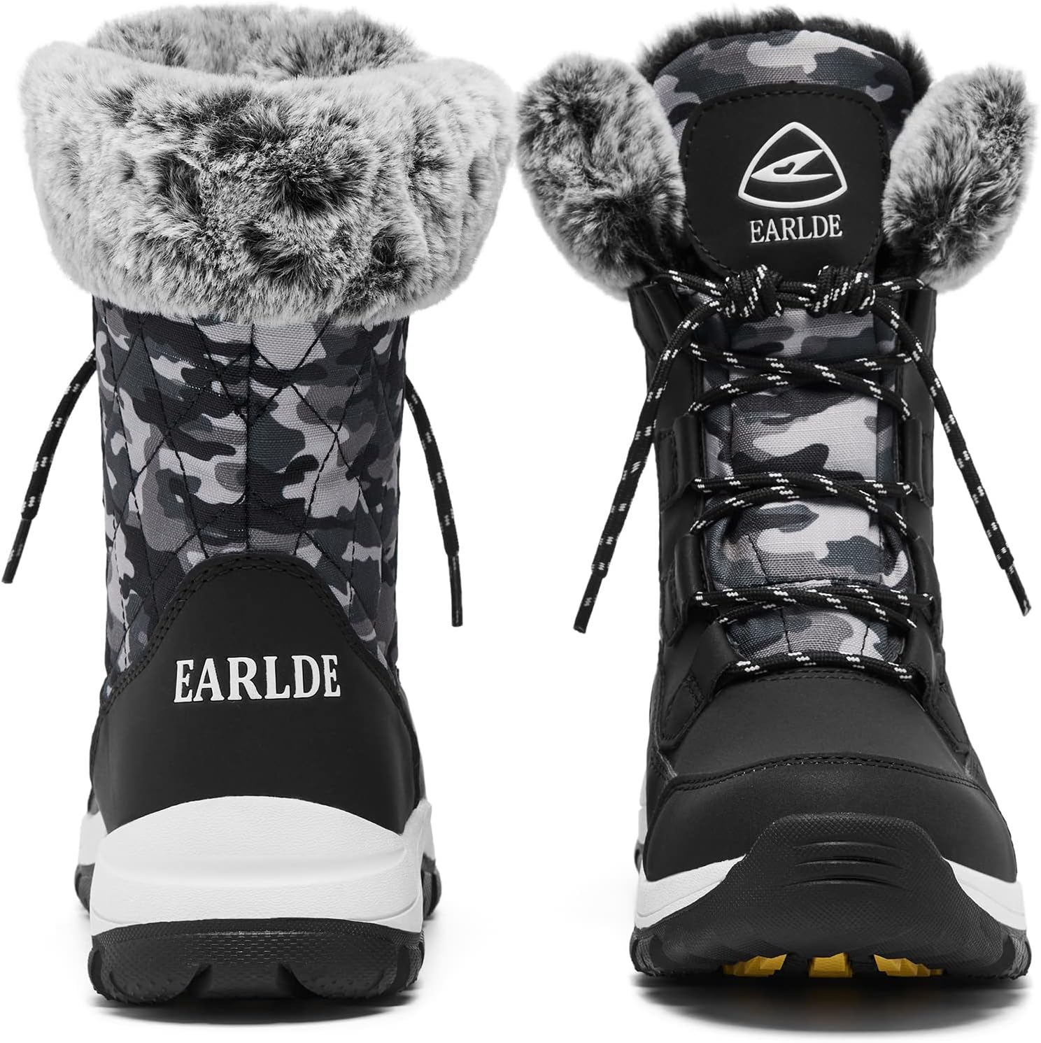 EARLDE Women's Snow Boots Waterproof Winter Boots Mid-Calf Outdoor Lightweight Warm Faux Fur Lined with Non-slip Sole - Image 4
