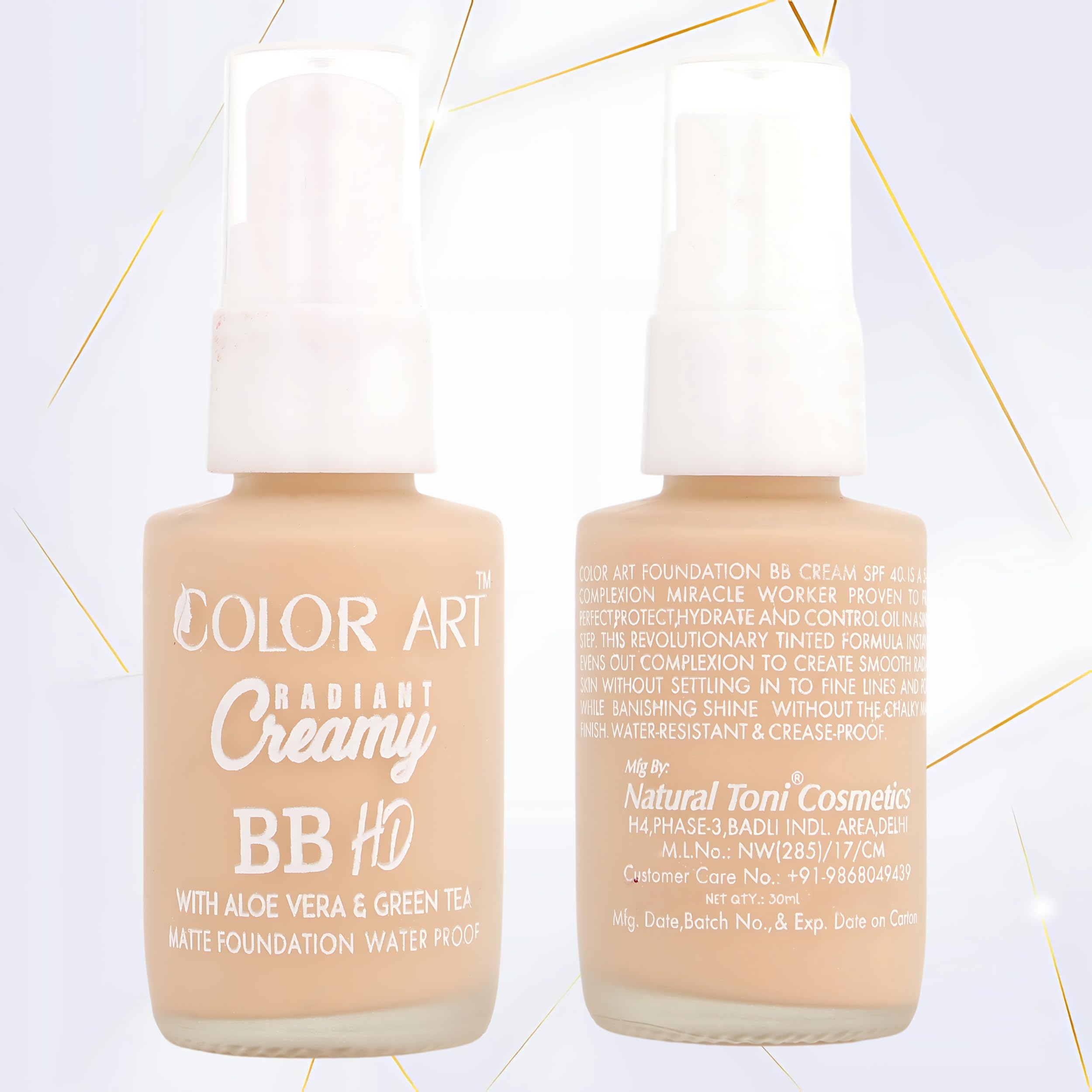 Color Art Creamy BB HD Matte Foundation | With SPF 40, Aloe Vera & Green Tea | Full Coverage, Long-Lasting & Moisturizing | Suitable for All Skin Types 30 ml-image-37