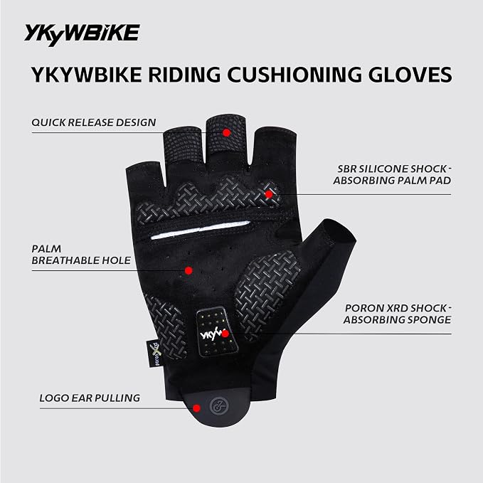 Guantes de ciclismo dedo corto para adultos azul oscuro miniatura 3