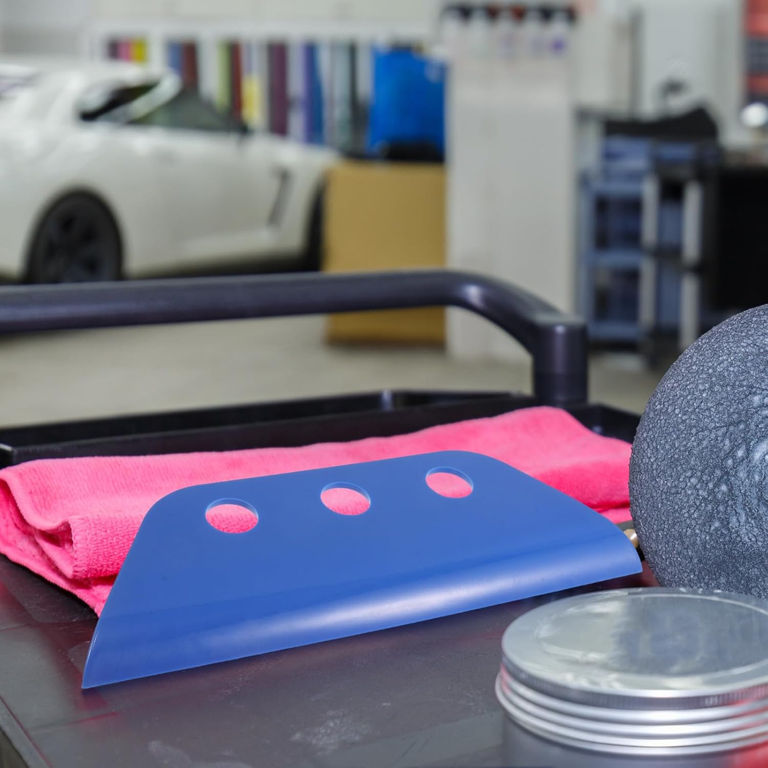 VALICLUD Car Wrap Tool and Window Film Scraper Set, Blue TPU Squeegee for Vinyl Wrapping, Car Glass Oil Film Brush and Cleaning Applicator for Auto Detailing and Glass Surface Maintenance