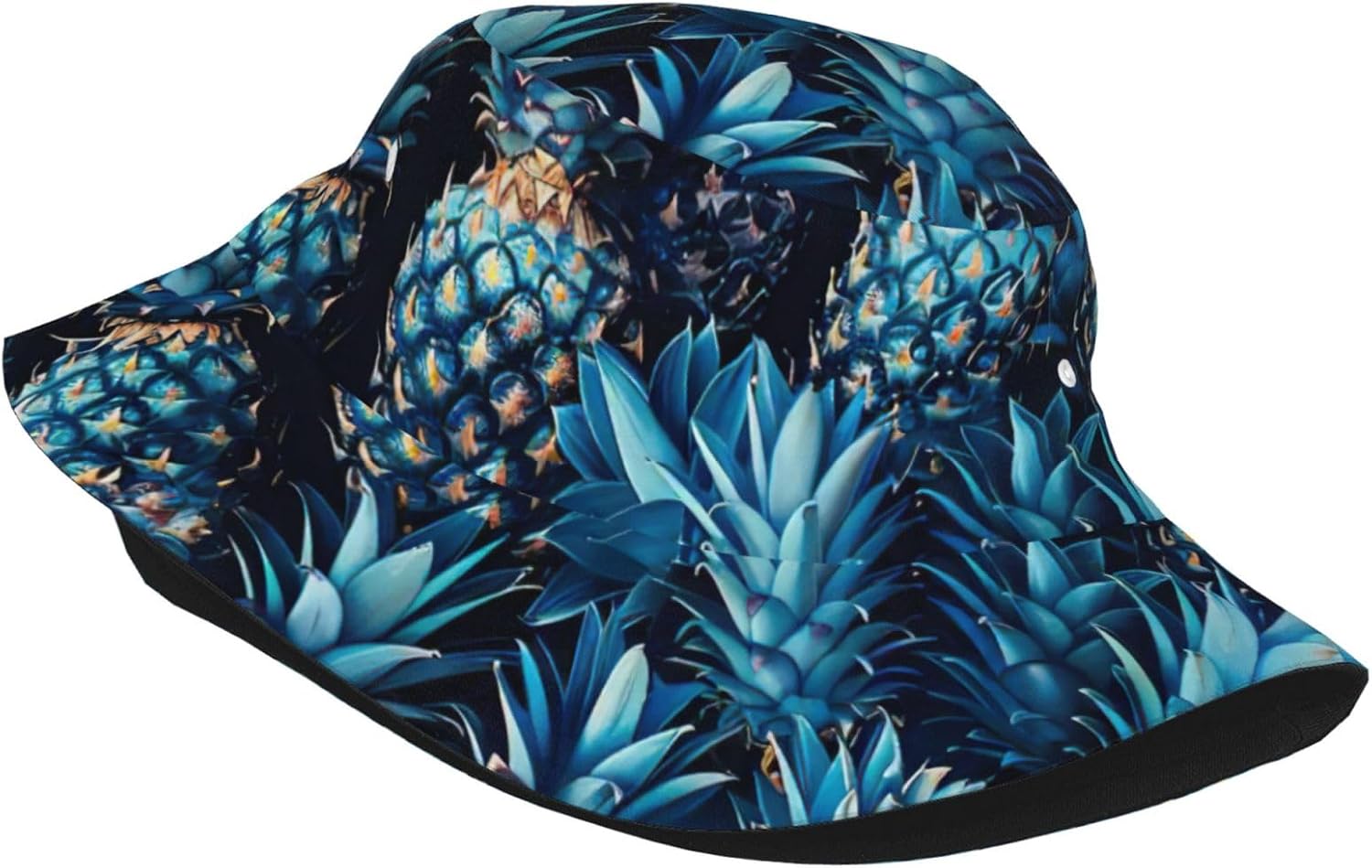 Blue Pineapple Print Sun Hat Outdoor Fisherman Cap Summer Bucket Hat Beach for Men Women