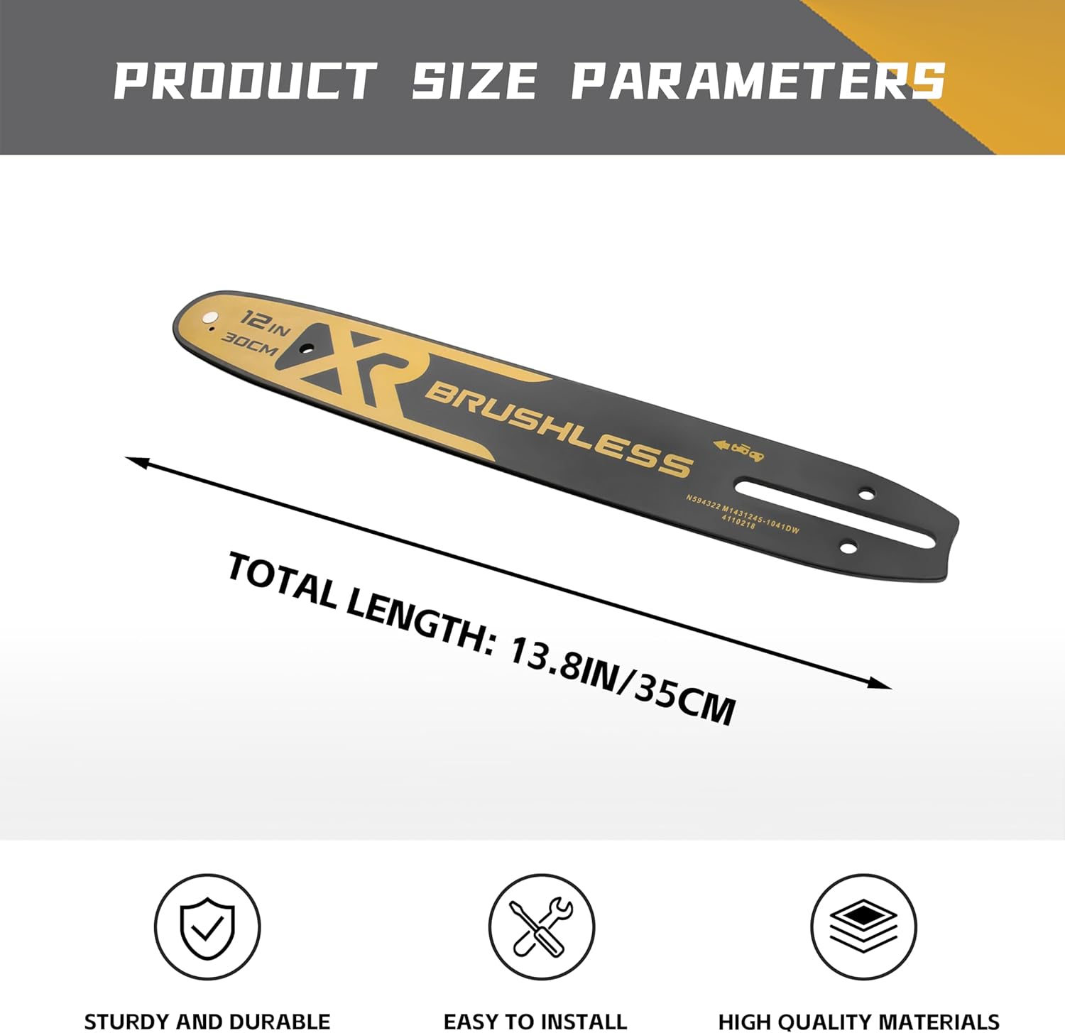 DWZCSB12 12 inch Chainsaw Replacement Guide Bar for DEWALT DCCS620, DCCS620P1, DCCS620B