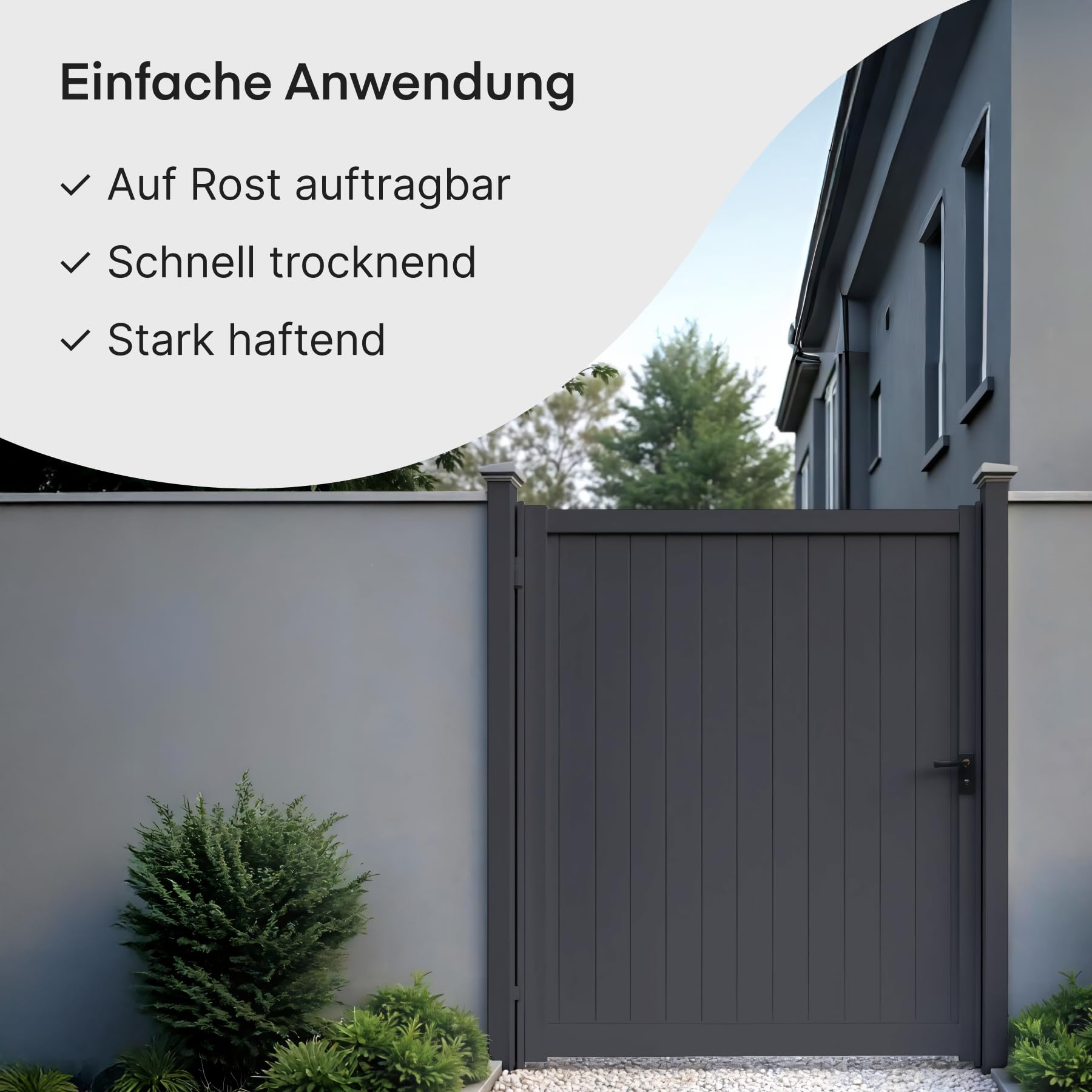 Grundmann Metallfarbe ACL 100 - Anthrazit 0,7 Kg - Seidenmatt - 4in1 Metallschutzlack inkl. Rostschutz und Grundierung - RAL 7016 Anthrazitgrau