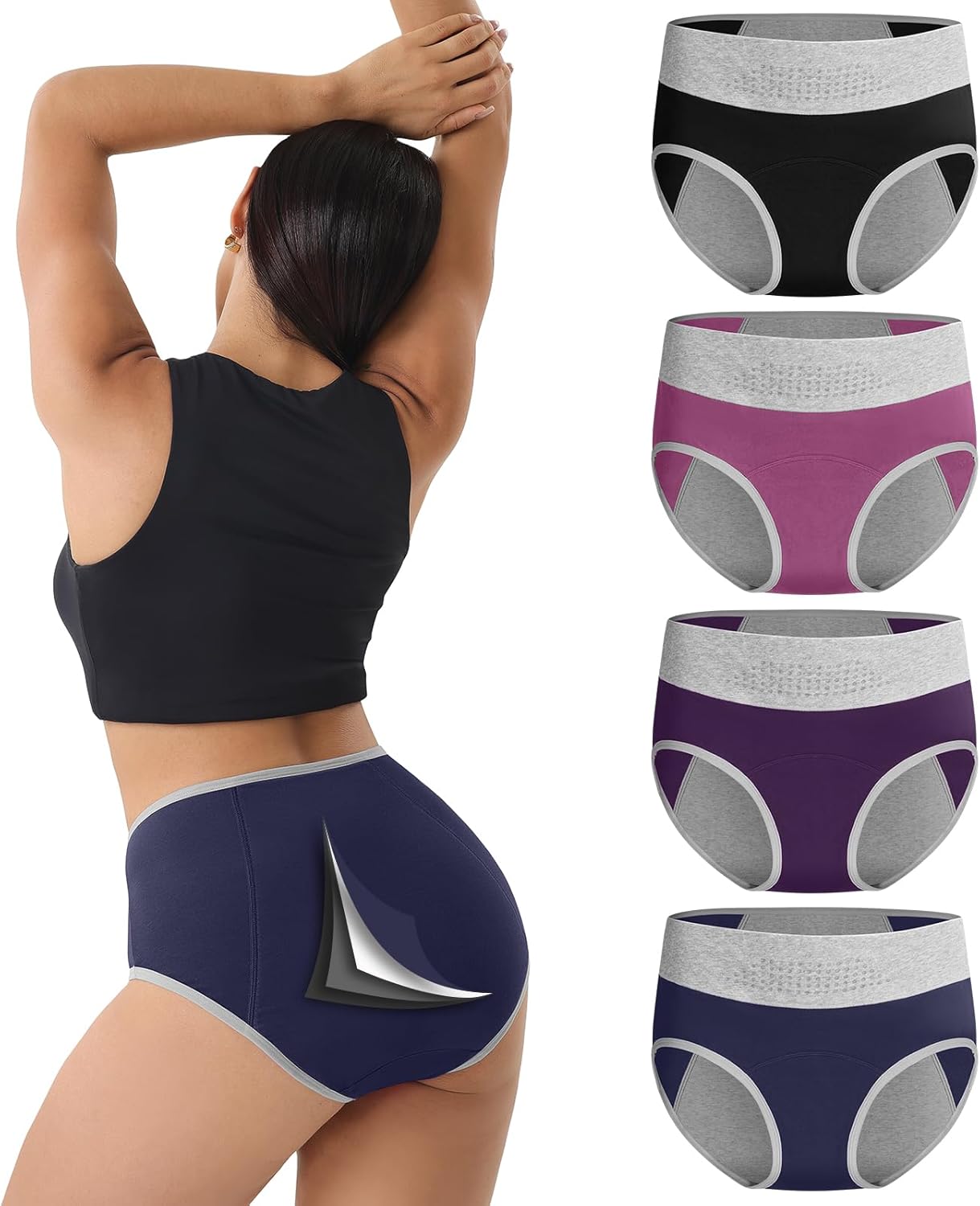 IGOLUMON Period Underwear for Women, Leak-Proof Incontinence & Postpartum Panties, Heavy Flow Protection with Graphene Core